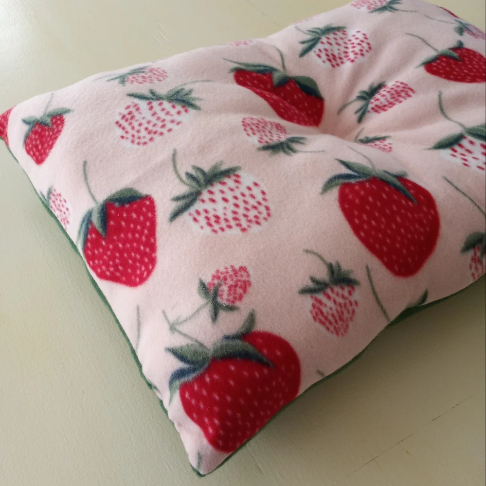Plush Strawberry Cat Bed Dog Bed Pet Bed Handmade